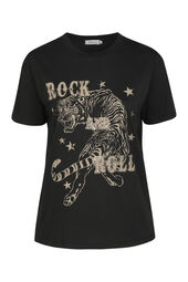 T-Shirt aus Baumwollstoff mit „Rock and Roll“-Aufdruck