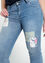 Slim-Fit-Jeans mit Patchwork-Quadraten und 5 Taschen