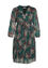 Langes Kleid aus plissiertem Voile mit Paisley-Print, Dunkelgrün grün