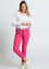 Unifarbene Slim-Fit-Hose mit bedrucktem Stoffgürtel