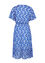 Langes Kleid mit grafischem Muster, Lurex und Volants