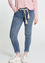 Unifarbene Slim-Fit-Jeans mit Gürtel aus Muscheln