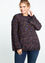 Pullover mit mehrfarbigem Bouclégarn auf schwarzem Hintergrund