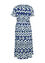 Langes Kleid aus Voile mit grafischem Muster
