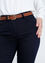 Unifarbene Slim-Fit-Hose mit 5 Taschen und Gürtel