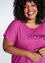 Unifarbenes T-Shirt mit der Aufschrift ‚HOPE‘ als Stickerei und Pailletten