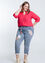 Slim-Fit-3/4-Jeans mit Patchwork aus Spitze
