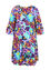 Kurzes Kleid aus Viskose mit Raglanärmeln und Blumendruck