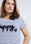Gestreiftes T-Shirt mit HAPPY-Aufdruck
