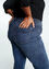 Unifarbene gerade geschnittene Jeans 'Mia' mit aufwendig verarbeitetem Gürtel