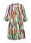 Kurzes Tunikakleid aus Viskose mit farbigen Streifen
