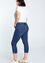 Unifarbene Slim-Fit-Hose aus Satin mit Strass und Gürtel
